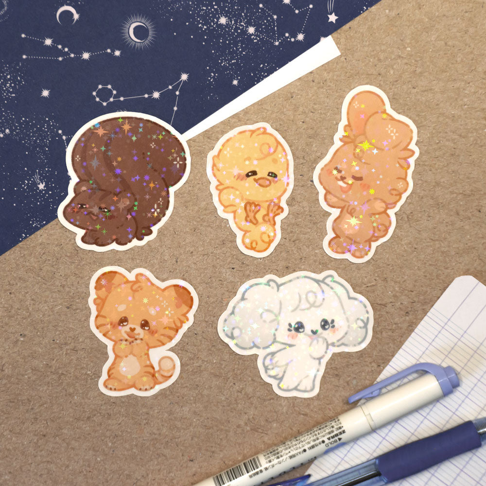 Oneus Holographic stickers Five Cute Kpop Animals with Stars