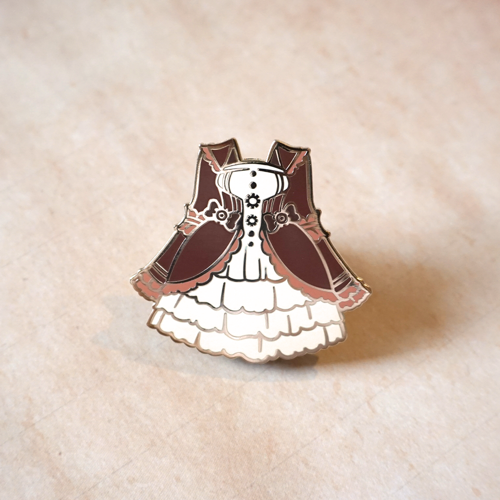 0 Steampunk Lolita (Brown) - Enamel Pin (Lolita Couturier) - Atelier Perséphone : bijoux, accessoires et papeterie