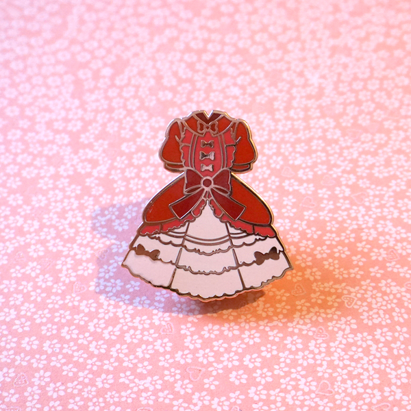 0 Country Lolita (Red) - Enamel Pin (Lolita Couturier) - Atelier Perséphone : bijoux, accessoires et papeterie