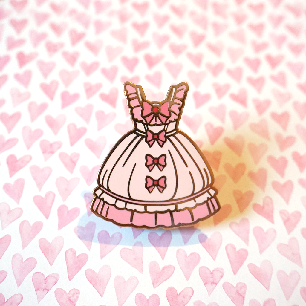 0 Sweet Lolita (Pink) - Enamel Pin (Lolita Couturier) - Atelier Perséphone : bijoux, accessoires et papeterie