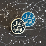 He/Him (Golden) - Enamel Pin (Starry Pronouns)