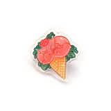 Ice cream - Acrylic Pin (Floral Invasion) - Atelier Perséphone : bijoux, accessoires et papeterie