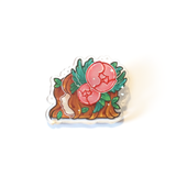 Young Girl - Acrylic Pin (Floral Invasion) - Atelier Perséphone : bijoux, accessoires et papeterie