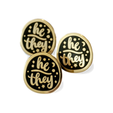 He/They (Golden) - Enamel Pin (Starry Pronouns)