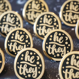 He/They (Golden) - Enamel Pin (Starry Pronouns)