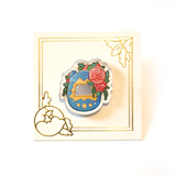 Tamagotchi - Acrylic Pin (Floral Invasion) - Atelier Perséphone : bijoux, accessoires et papeterie