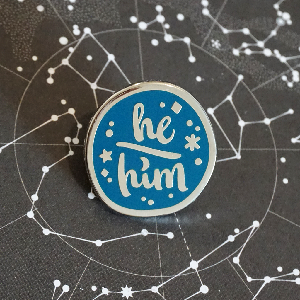 He/Him (Silver) | Enamel Pin