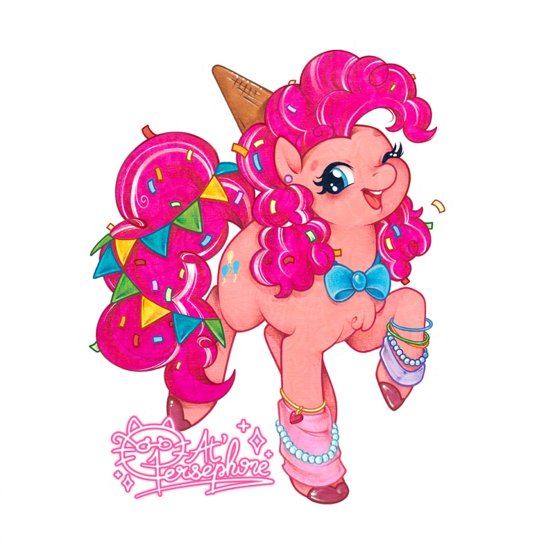 Pinkie Pie My Little Pony fan art – party pony with lollipops confetti and ice cream by Atelier Persephone